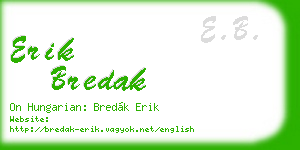 erik bredak business card